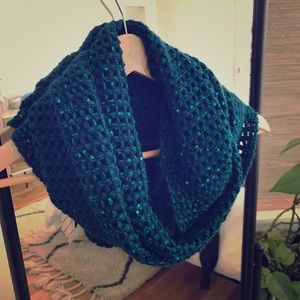 Sparkly Turquoise Infinity Scarf